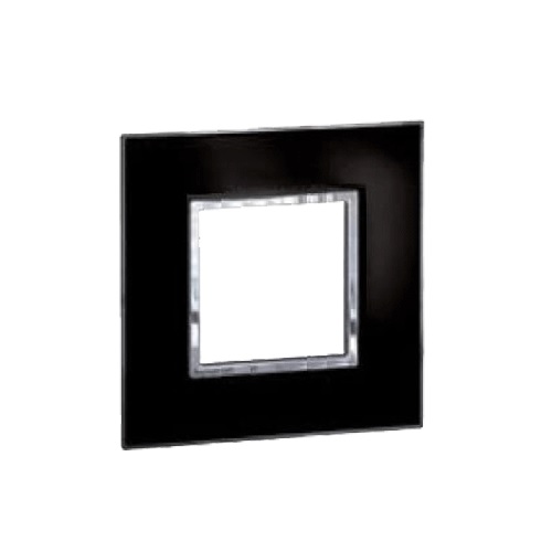 Legrand Arteor Mirror Black Cover Plate With Frame, 2 M, 5757 13